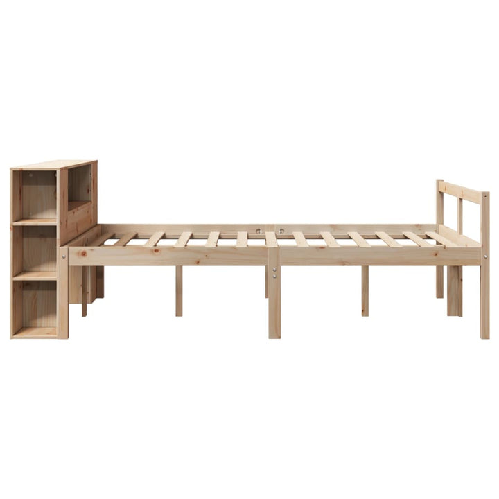 seng med reol uden madras 135x190 cm massivt fyrretræ