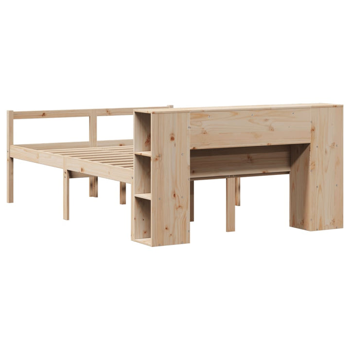 seng med reol uden madras 135x190 cm massivt fyrretræ