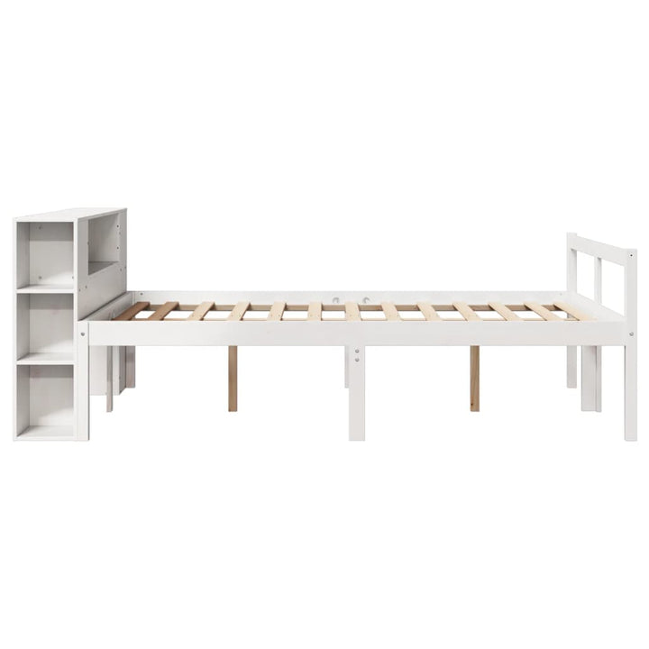 seng med reol uden madras 160x200 cm massivt fyrretræ hvid