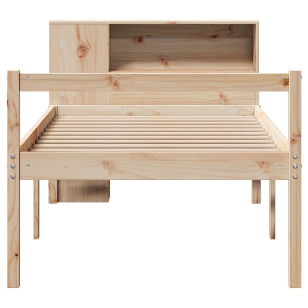 seng med reol uden madras 75x190 cm massivt fyrretræ