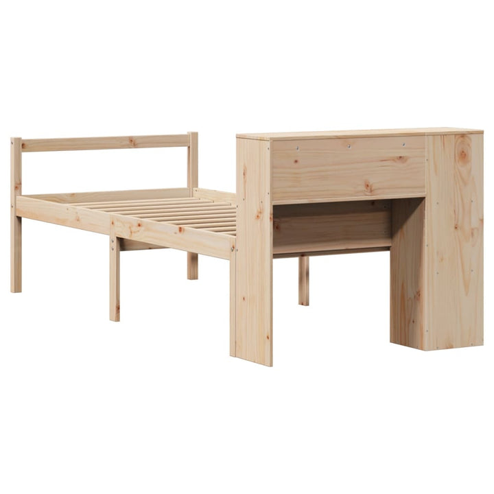 seng med reol uden madras 75x190 cm massivt fyrretræ