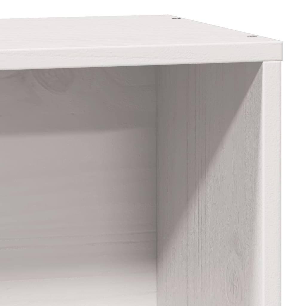 seng med reol uden madras 75x190 cm massivt fyrretræ hvid