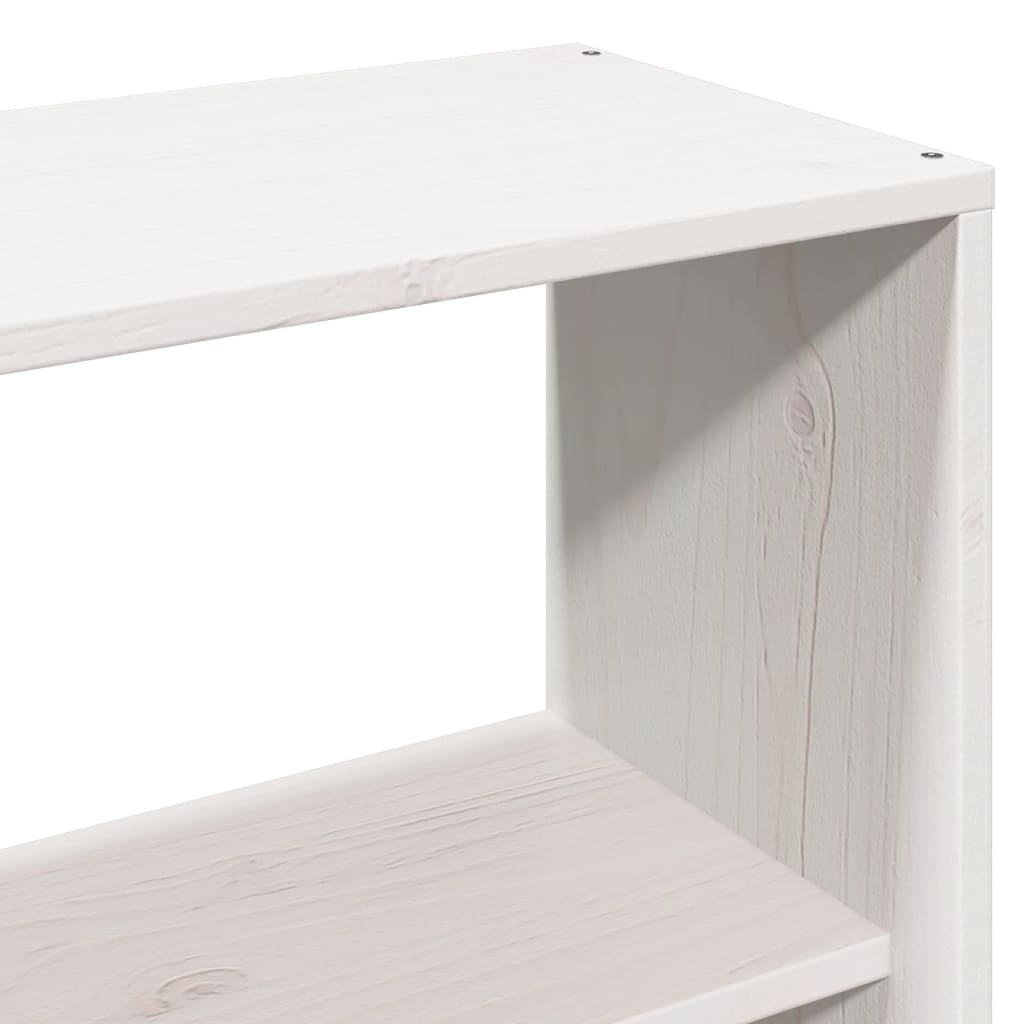 seng med reol uden madras 140x190 cm massivt fyrretræ hvid