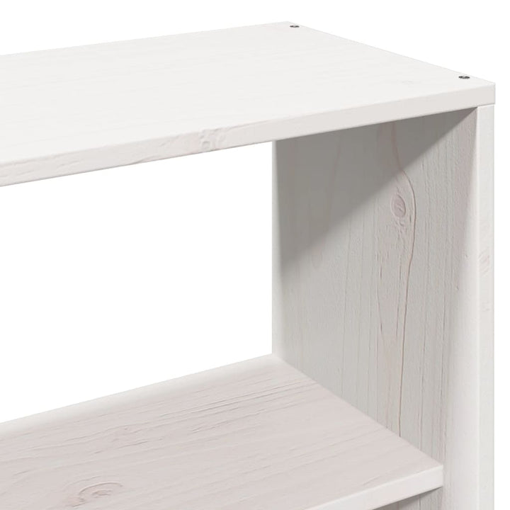 seng med reol uden madras 140x190 cm massivt fyrretræ hvid