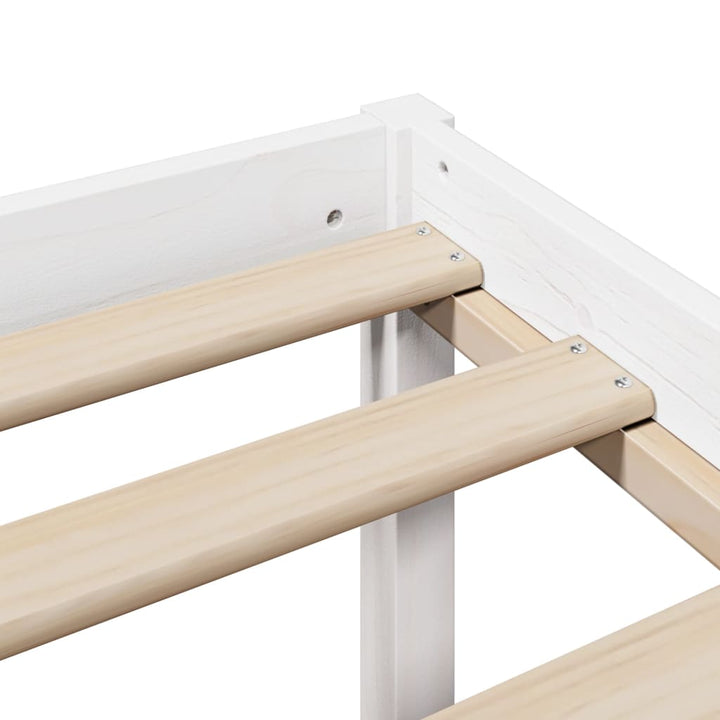 seng med reol uden madras 180x200 cm massivt fyrretræ hvid