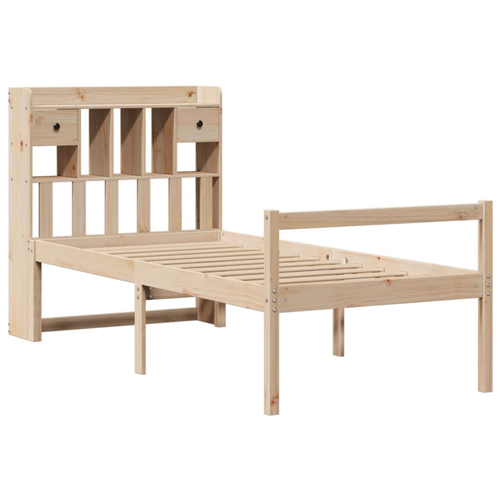 seng med reol uden madras 75x190 cm massivt fyrretræ