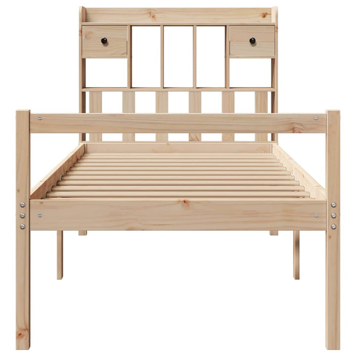 seng med reol uden madras 75x190 cm massivt fyrretræ