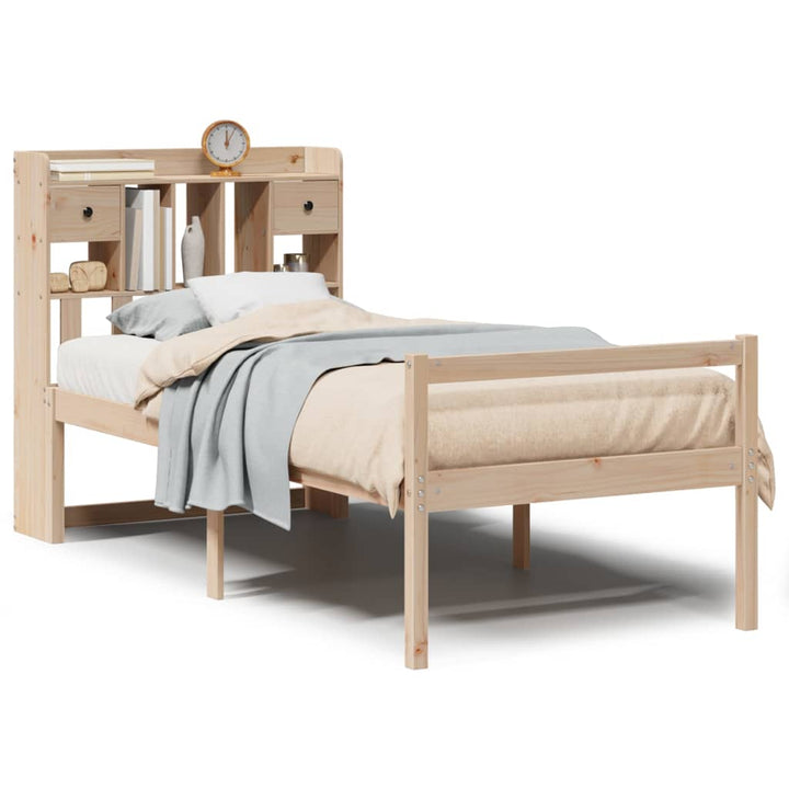 seng med reol uden madras 90x190 cm massivt fyrretræ