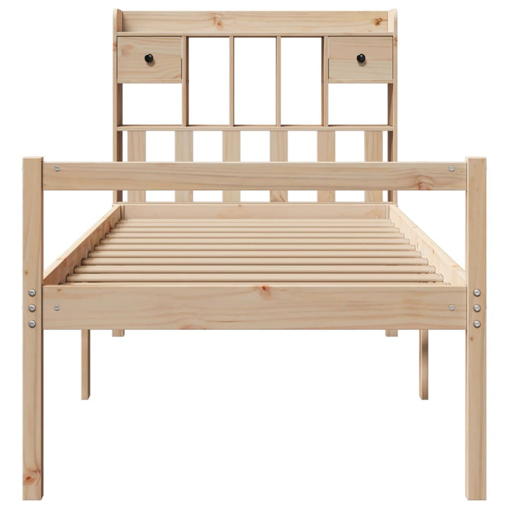 seng med reol uden madras 90x190 cm massivt fyrretræ