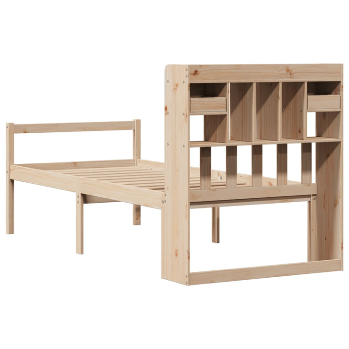 seng med reol uden madras 90x190 cm massivt fyrretræ