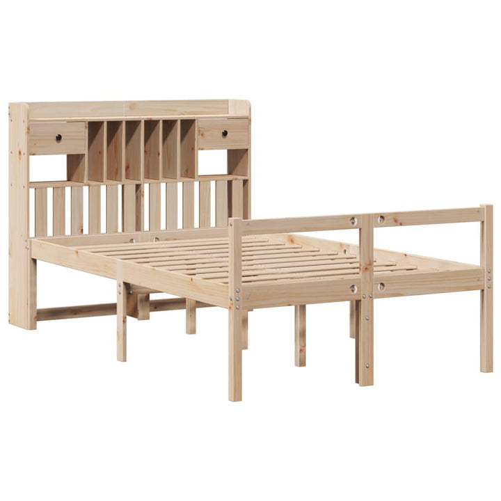 seng med reol uden madras 135x190 cm massivt fyrretræ