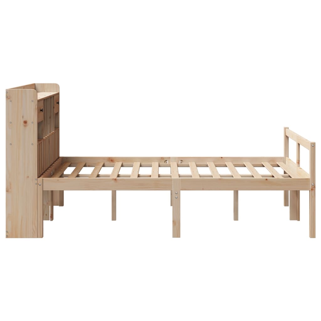 seng med reol uden madras 135x190 cm massivt fyrretræ