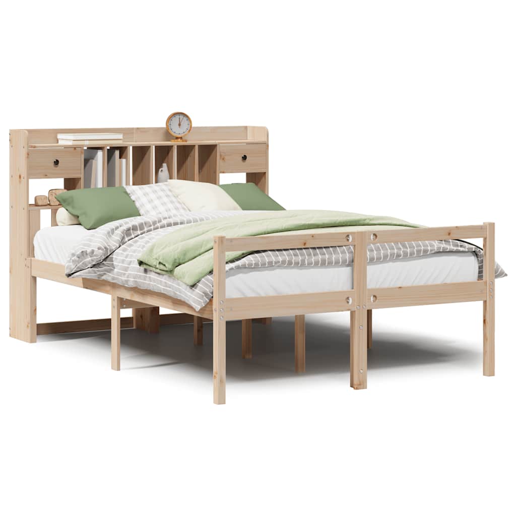 seng med reol uden madras 140x190 cm massivt fyrretræ