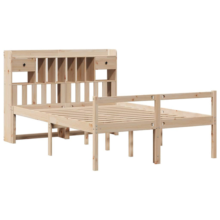 seng med reol uden madras 140x190 cm massivt fyrretræ
