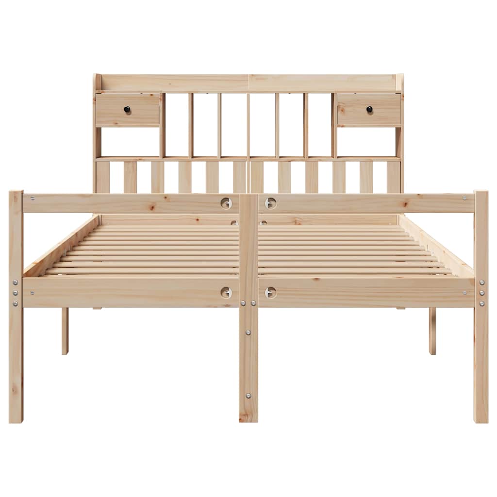 seng med reol uden madras 140x190 cm massivt fyrretræ