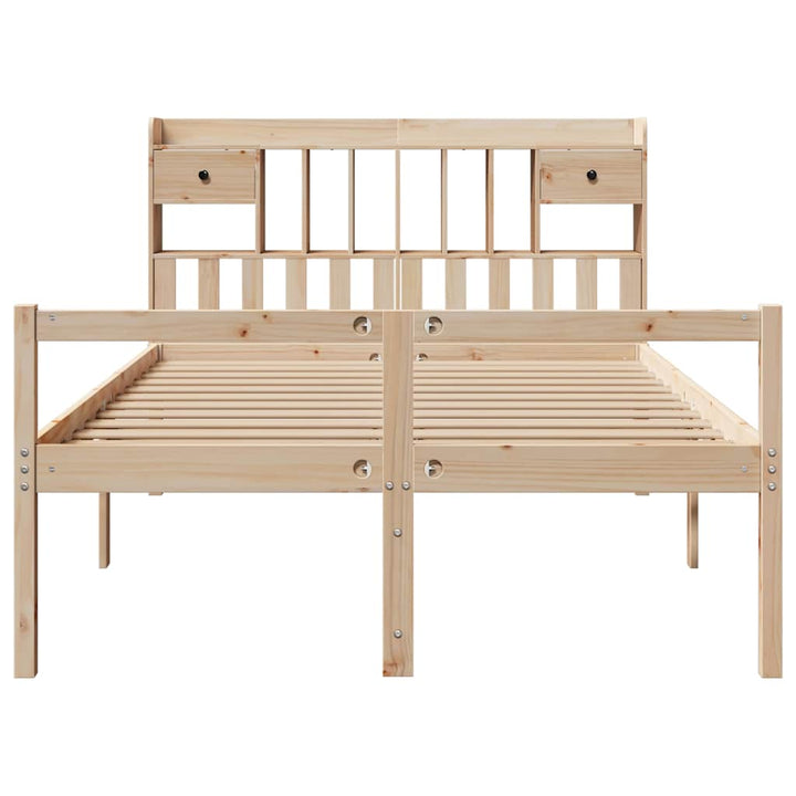 seng med reol uden madras 140x190 cm massivt fyrretræ