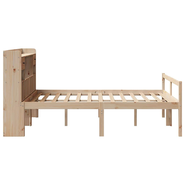 seng med reol uden madras 140x190 cm massivt fyrretræ