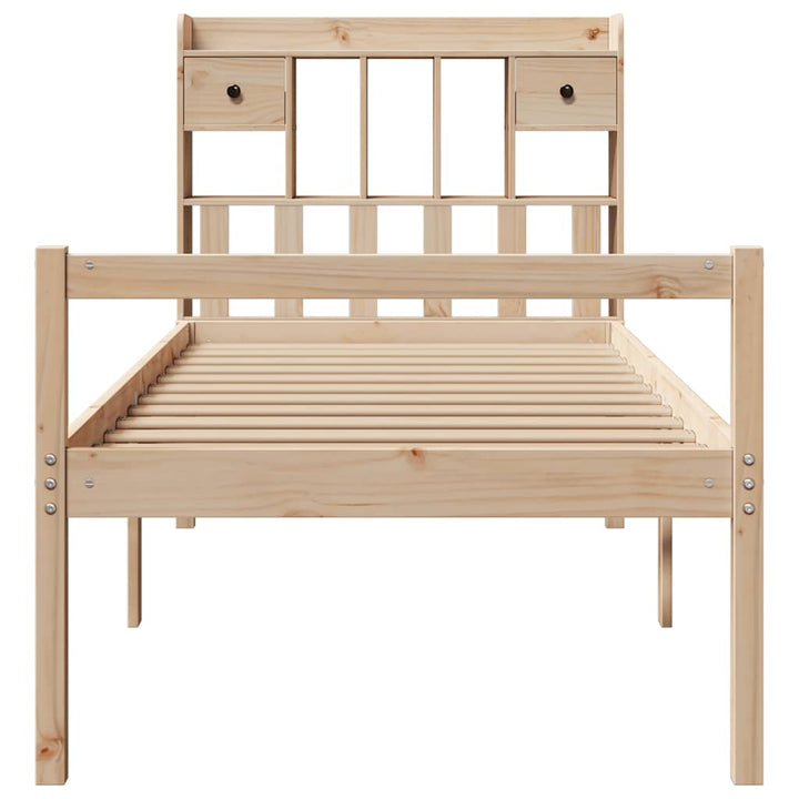 seng med reol uden madras 90x200 cm massivt fyrretræ