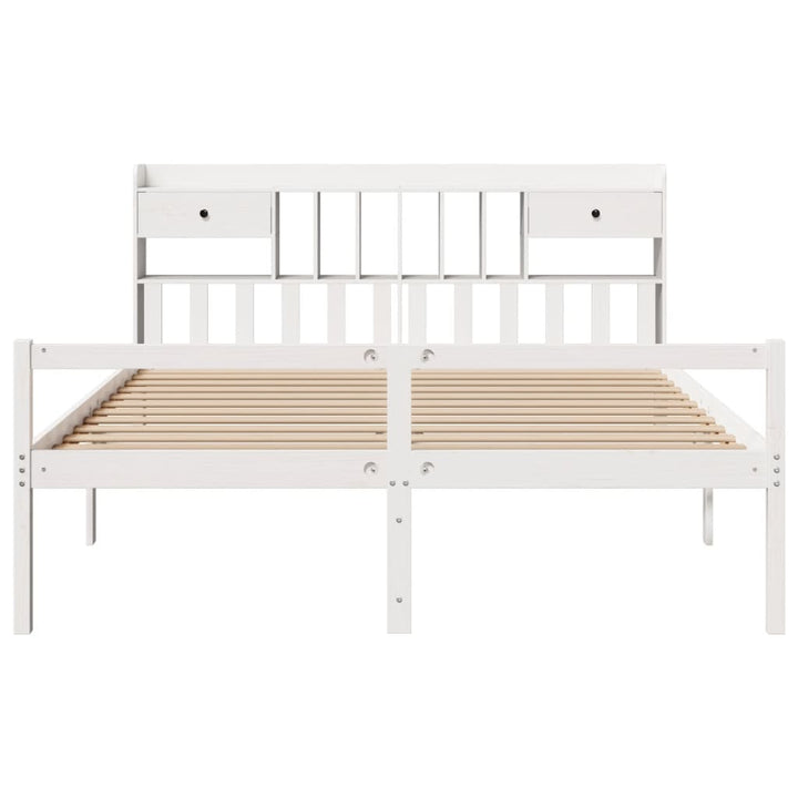seng med reol uden madras 180x200 cm massivt fyrretræ hvid