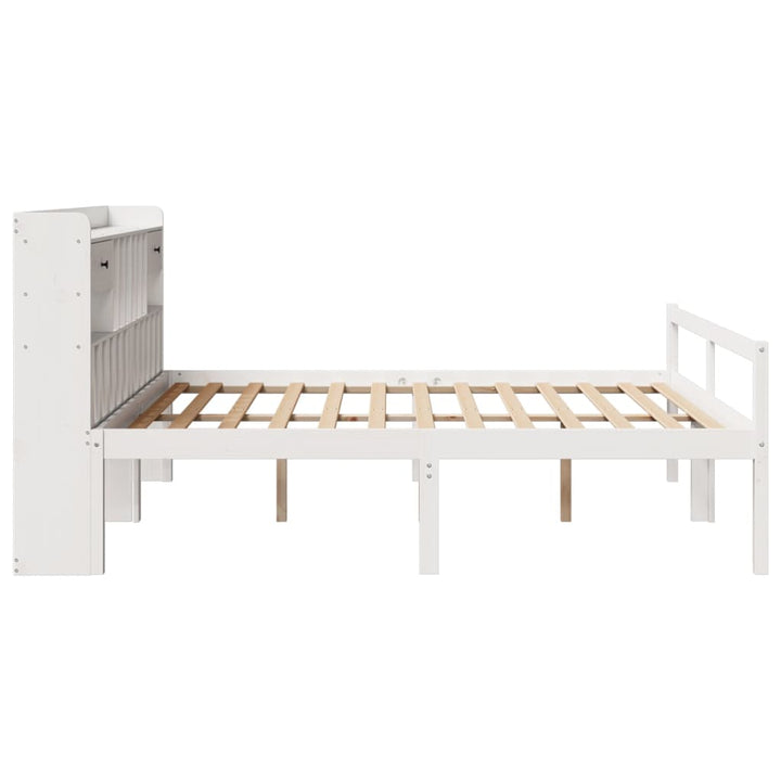 seng med reol uden madras 180x200 cm massivt fyrretræ hvid