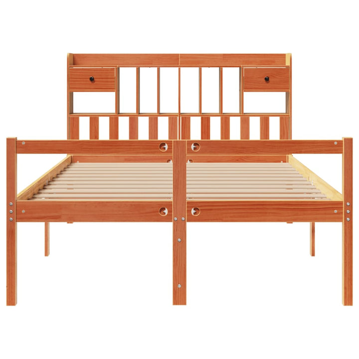 seng med reol uden madras 150x200cm massivt fyrretræ gyldenbrun
