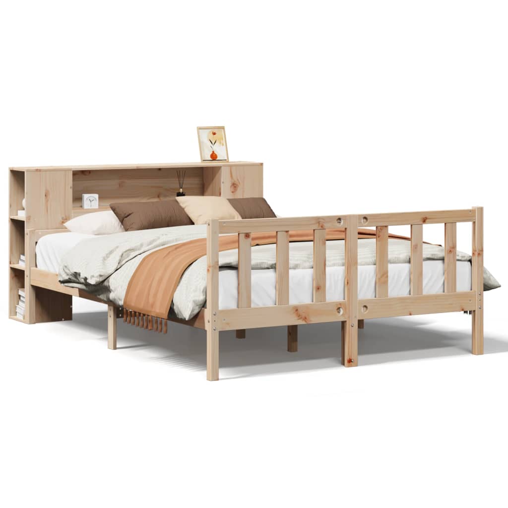 seng med reol uden madras 160x200 cm massivt fyrretræ