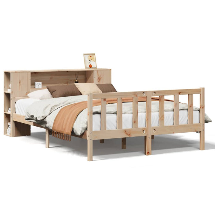 seng med reol uden madras 160x200 cm massivt fyrretræ