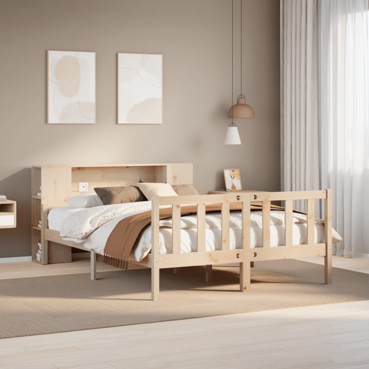 seng med reol uden madras 160x200 cm massivt fyrretræ