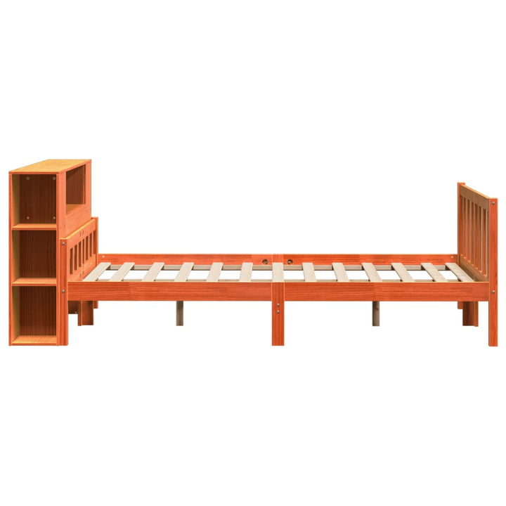 seng med reol uden madras 150x200 cm massivt træ gyldenbrun