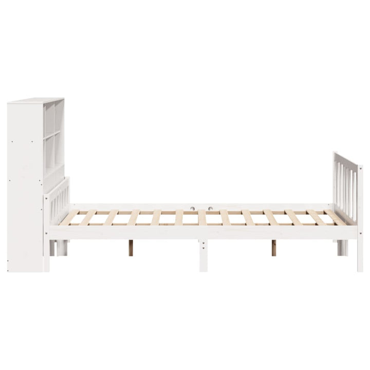 seng med reol uden madras 160x200 cm massivt fyrretræ hvid