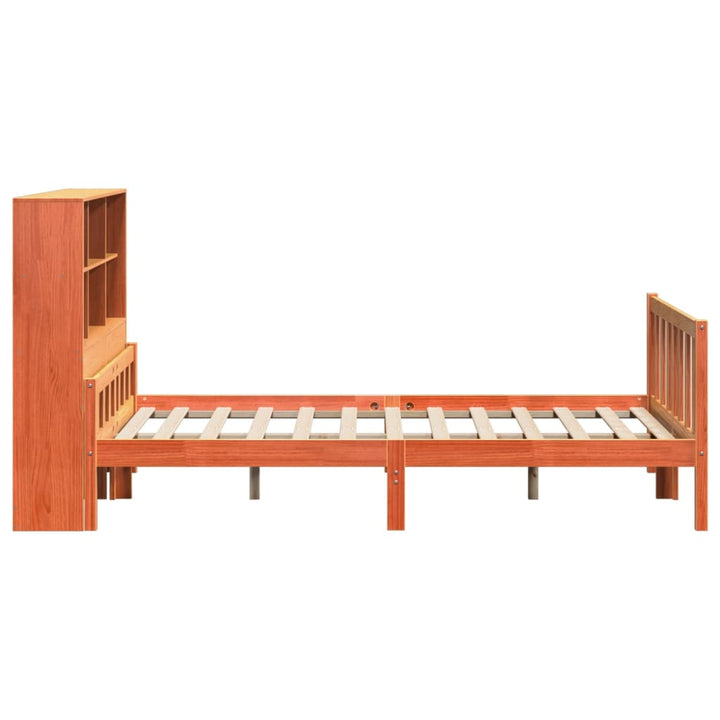 seng med reol uden madras 150x200 cm massivt træ gyldenbrun