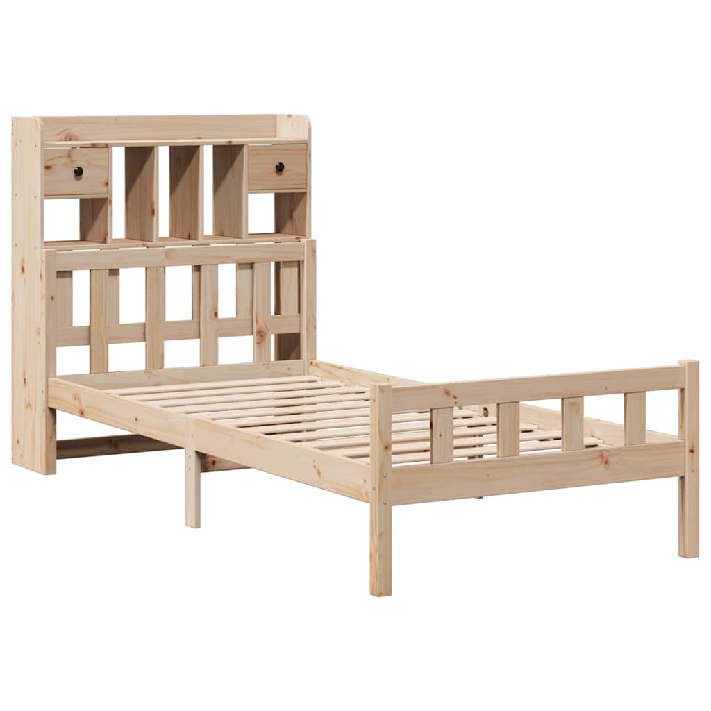 seng med reol uden madras 90x190 cm massivt fyrretræ