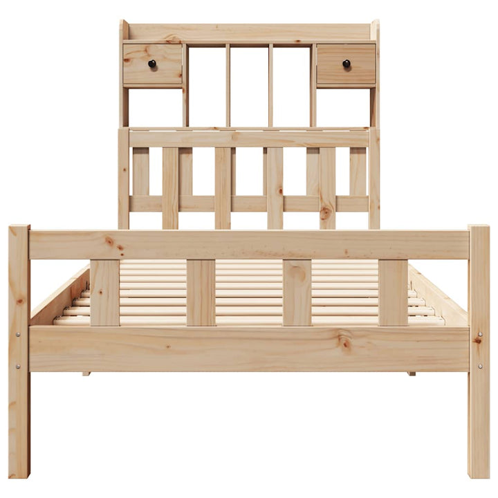 seng med reol uden madras 90x190 cm massivt fyrretræ