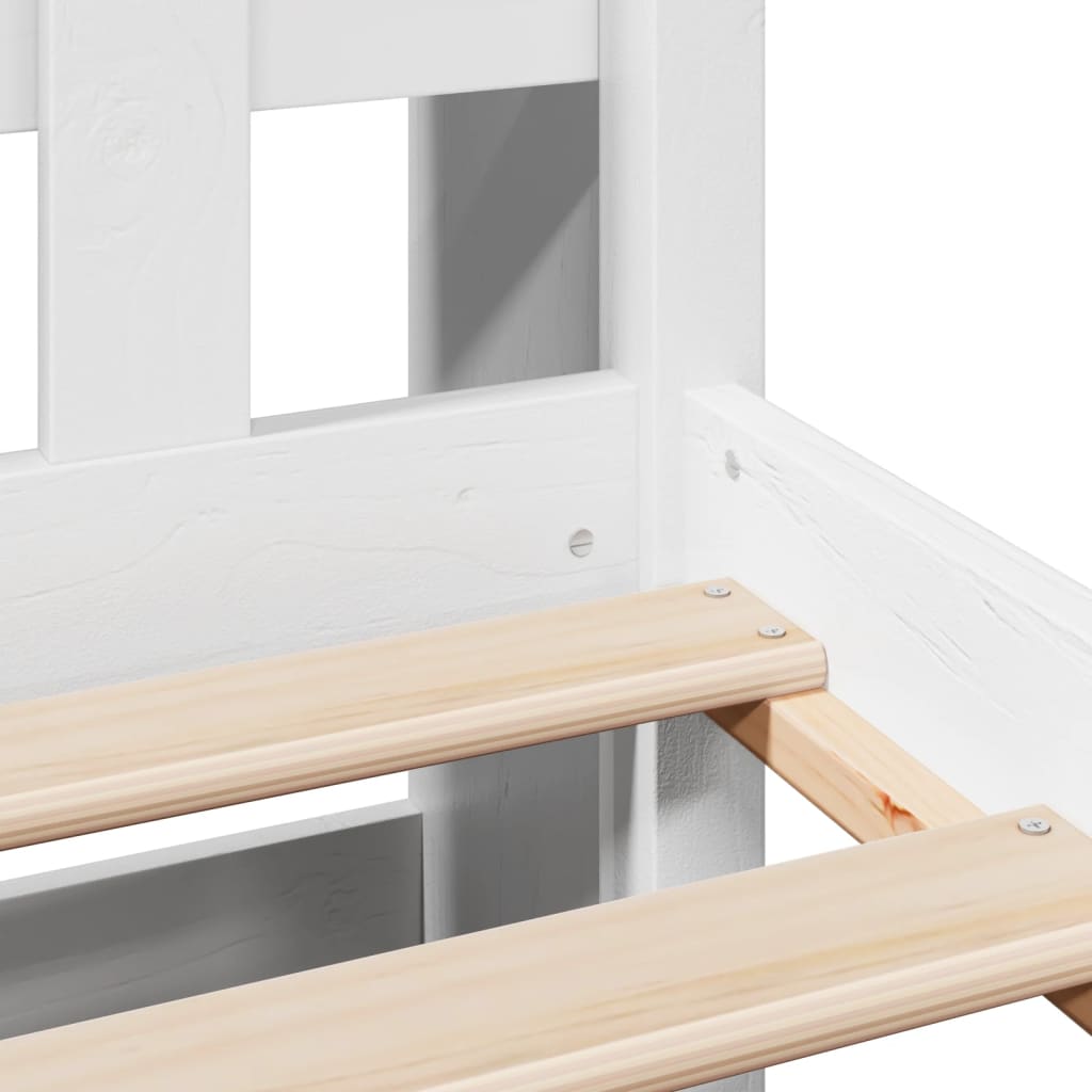 seng med reol uden madras 150x200 cm massivt fyrretræ hvid
