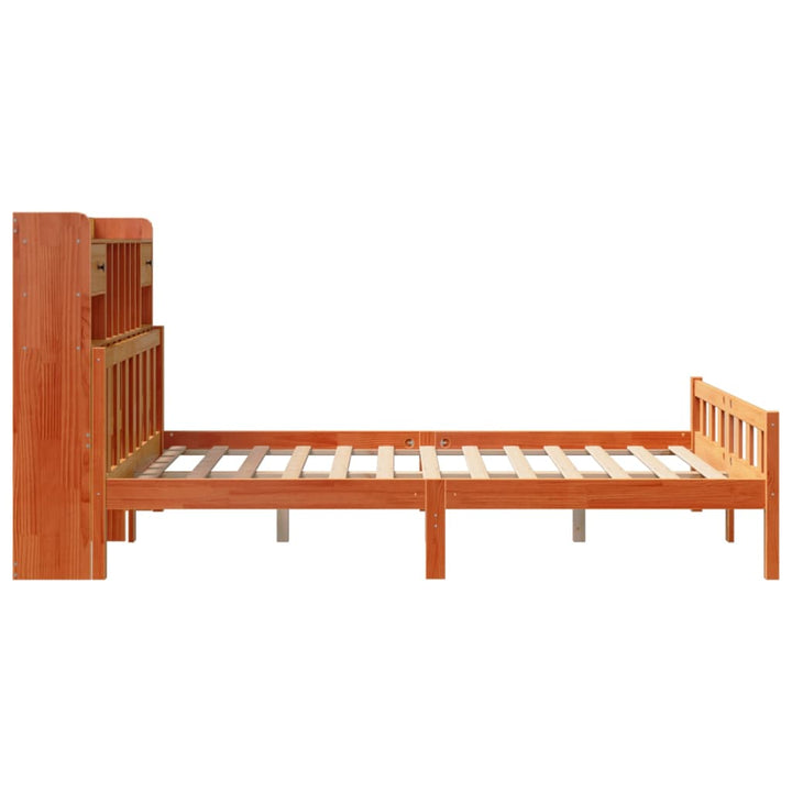 seng med reol uden madras 150x200cm massivt fyrretræ gyldenbrun