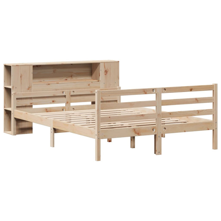 seng med reol uden madras 135x190 cm massivt fyrretræ