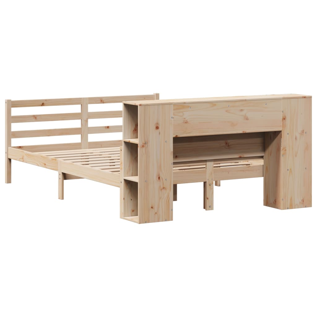 seng med reol uden madras 135x190 cm massivt fyrretræ