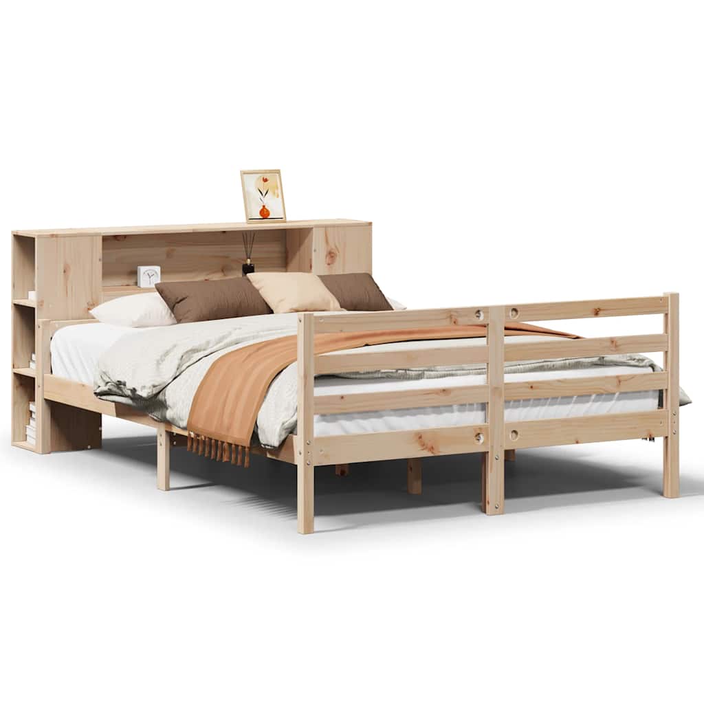 seng med reol uden madras 160x200 cm massivt fyrretræ