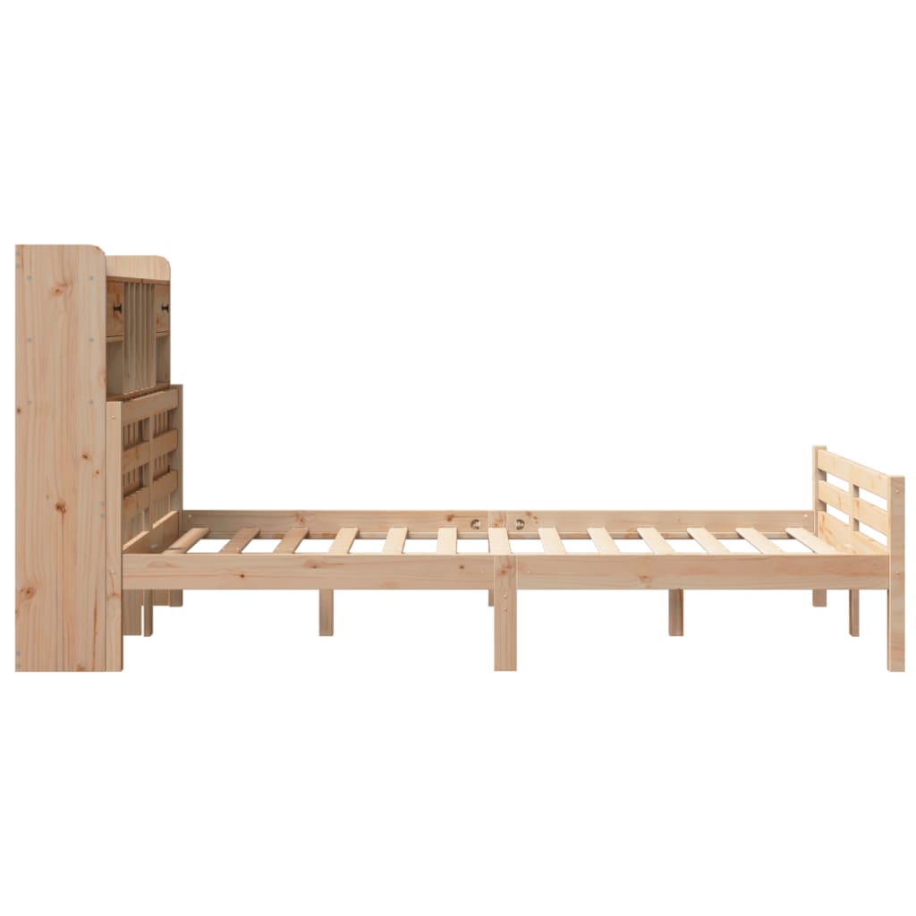 seng med reol uden madras 135x190 cm massivt fyrretræ