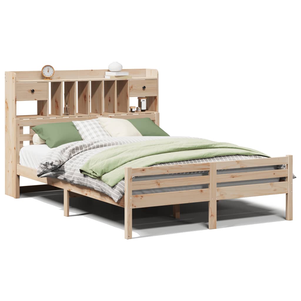 seng med reol uden madras 140x190 cm massivt fyrretræ
