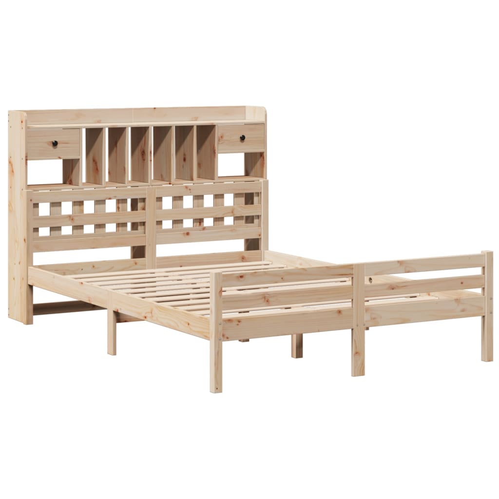 seng med reol uden madras 140x190 cm massivt fyrretræ