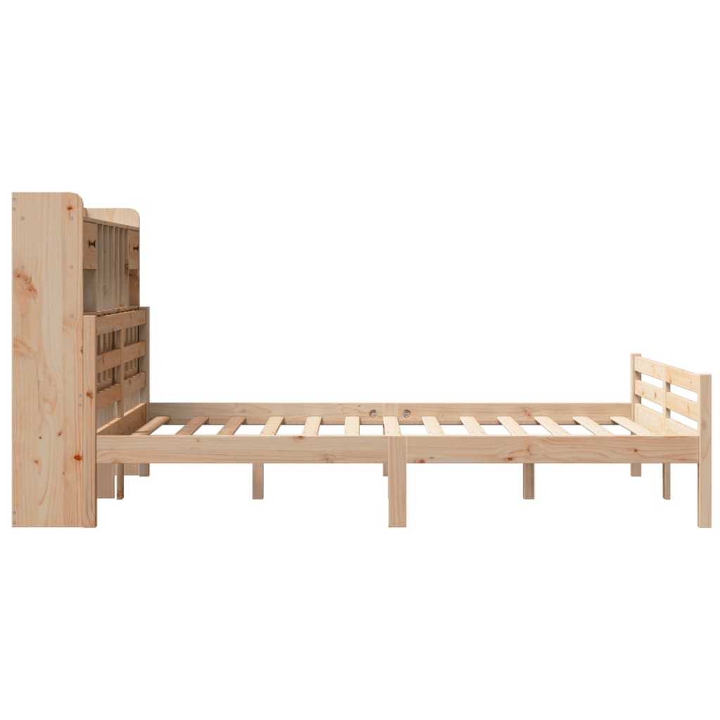 seng med reol uden madras 140x190 cm massivt fyrretræ