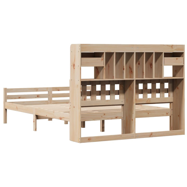 seng med reol uden madras 140x190 cm massivt fyrretræ