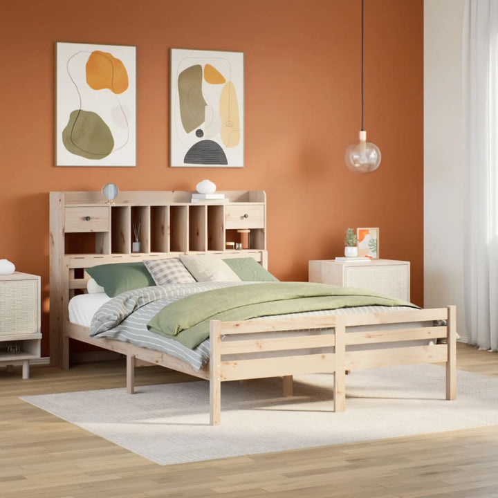 seng med reol uden madras 140x190 cm massivt fyrretræ