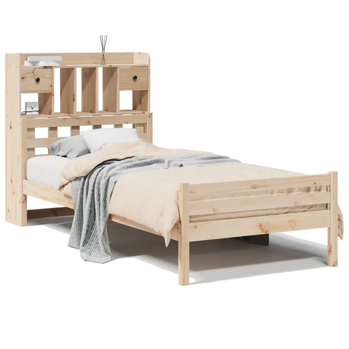 seng med reol uden madras 100x200 cm massivt fyrretræ