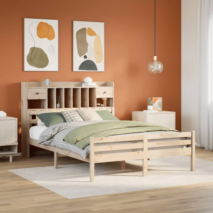 seng med reol uden madras 140x200 cm massivt fyrretræ