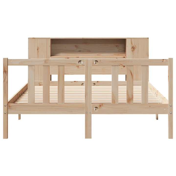 seng med reol uden madras 135x190 cm massivt fyrretræ