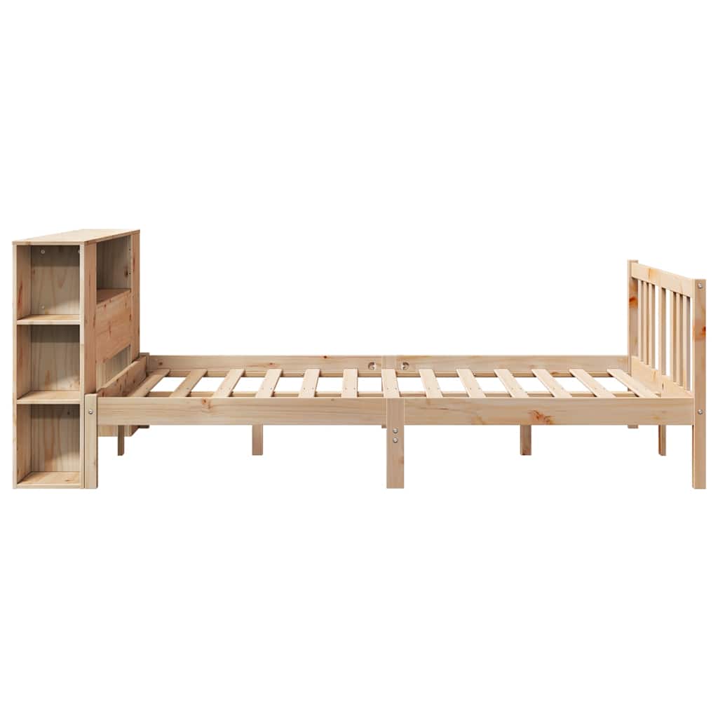 seng med reol uden madras 135x190 cm massivt fyrretræ