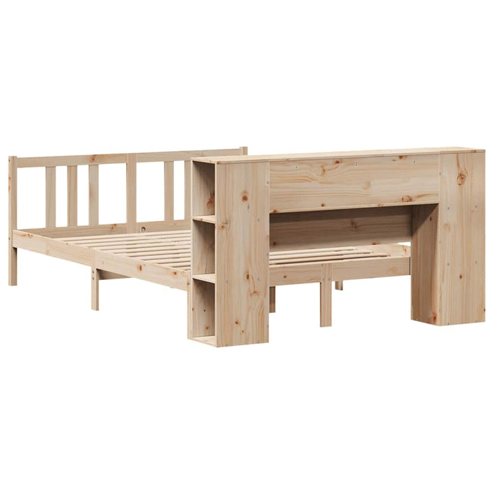 seng med reol uden madras 135x190 cm massivt fyrretræ