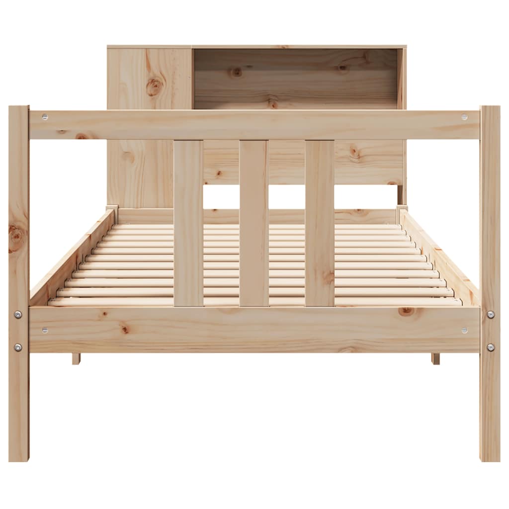 seng med reol uden madras 75x190 cm massivt fyrretræ